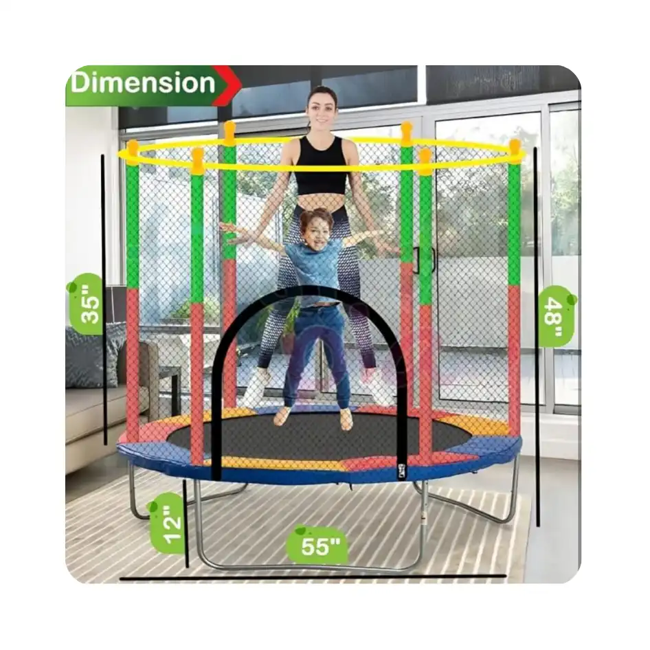 Toy Park 55" Indoor/Outdoor Trampoline with Safety Net – Kids Jumping Fun (Rental)
