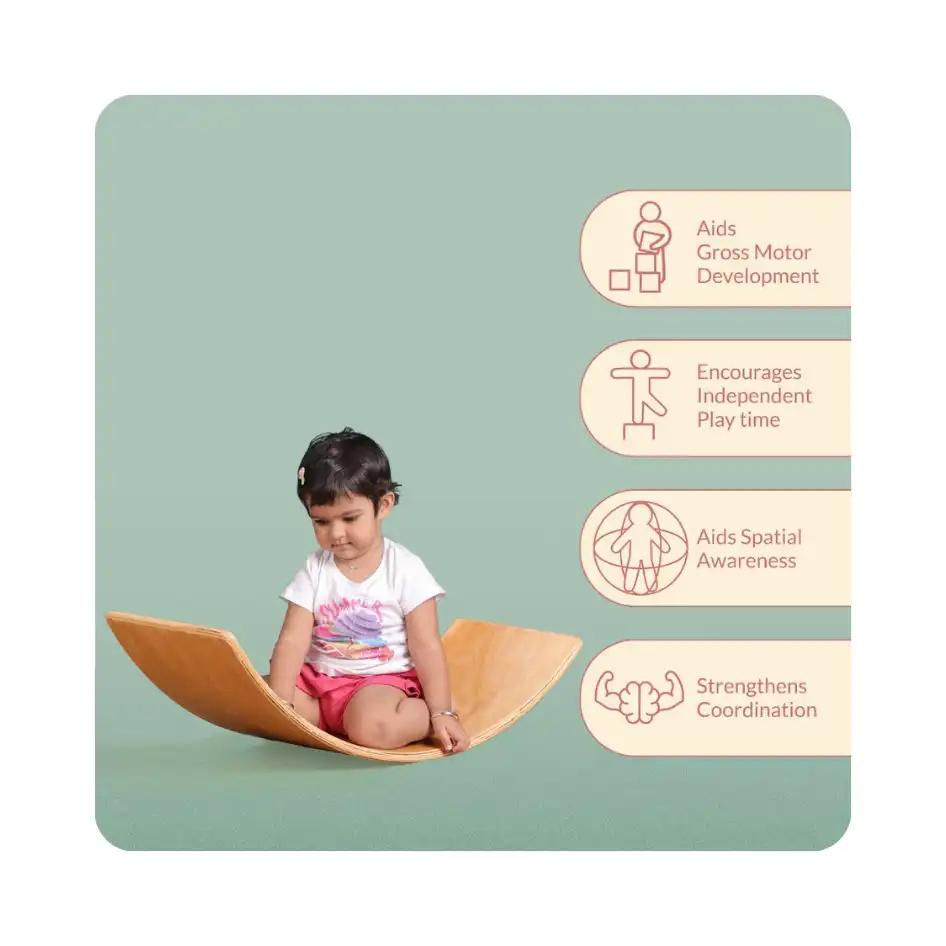 Wooden Balancing Board – Wobble Board for Open-Ended Active Play (Rental)