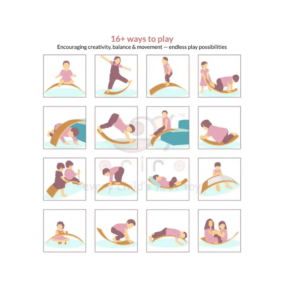 Wooden Balancing Board – Wobble Board for Open-Ended Active Play (Rental)