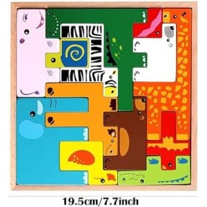 Colorful Safari Animals Wooden Jigsaw Puzzle