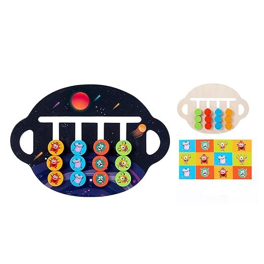 ATORSE™ Space-Themed Sliding Puzzle & Memory Game – Educational Color & Shape Sorting Travel Toy