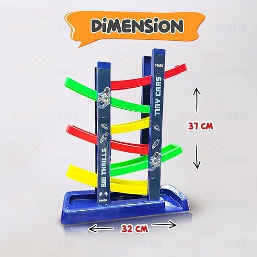 Wembley 6-Level DIY Ramp Race Track – High-Speed Gravity Building Set for Toddlers (Ages 18 Months+)