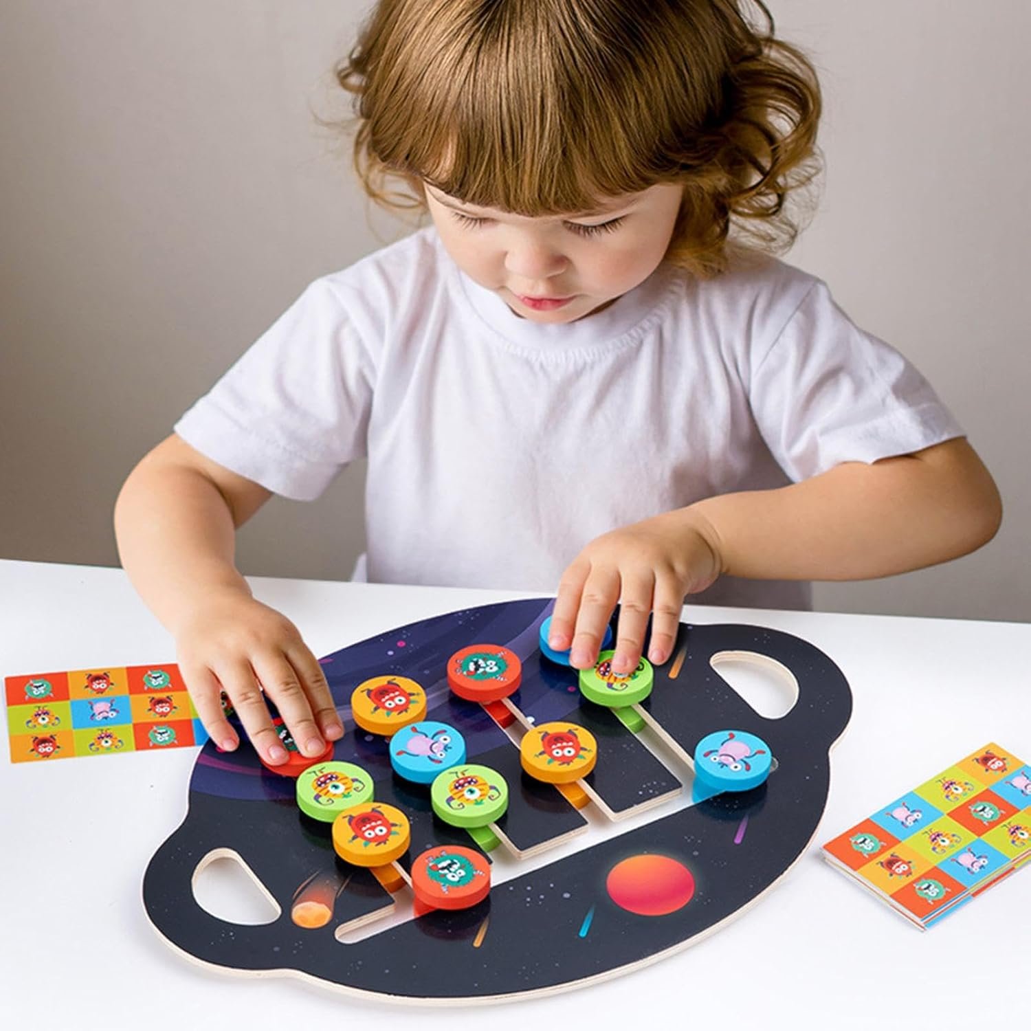 ATORSE™ Space-Themed Sliding Puzzle & Memory Game – Educational Color & Shape Sorting Travel Toy
