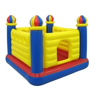 Intex Jump-O-Lene Castle Bouncer & Ball Pit – Inflatable Soft-Floor Playhouse for Kids | Indoor & Outdoor Bouncing Castle with Pump | Multicolor Active Play Center for Toddlers Ages 3-6