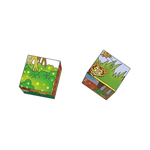 Creative's Animal Puzzle Cubes – 6-in-1 Educational Picture Blocks for Kids Ages 3+ | 12 Durable Plastic Cubes