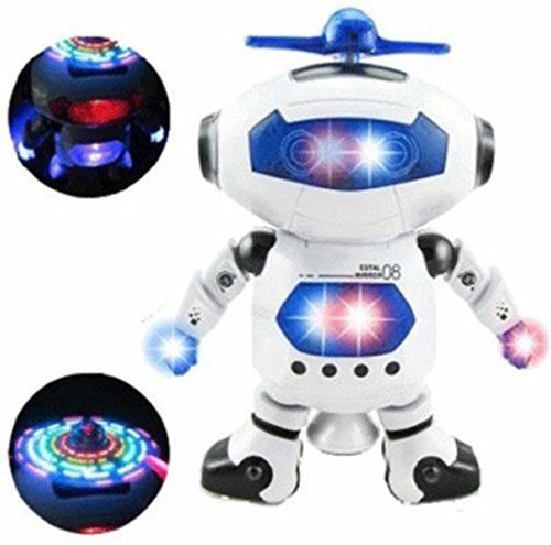 Heer Dancing Robot Toy with 360° Rotation – Interactive Battery Operated Robot with Flashing LED Lights & Dynamic Music | Multicolor Robotic Companion for Toddlers & Kids Ages 3+