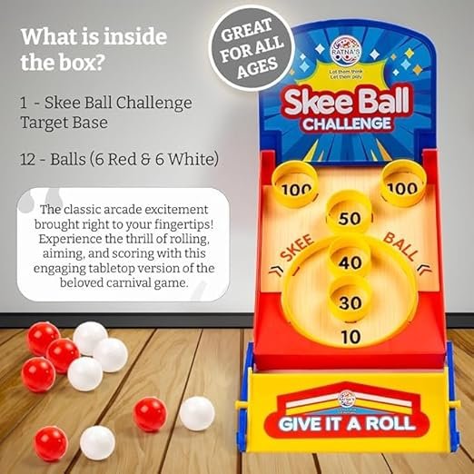 Ratna's Skee-Ball Challenge – Classic Arcade Tabletop Game for Kids & Adults