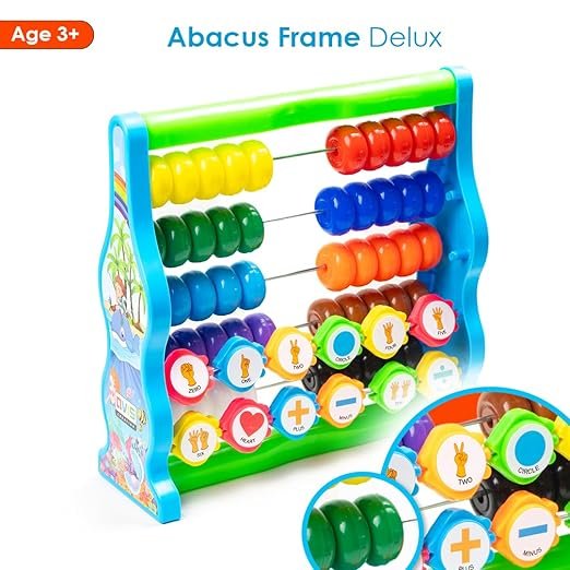 Ratna's Abacus Frame Deluxe: Early Math & Counting Learning Kit – Colorful Bead Frame for Toddlers & Preschoolers Ages 2+