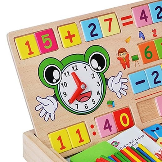ATORSE™ Wooden Mathematics Learning Set – 4-in-1 Number Counting & Arithmetic Blocks | Montessori Educational Toy for Addition, Subtraction, Multiplication & Division | STEM Math Game for Kids & Toddlers