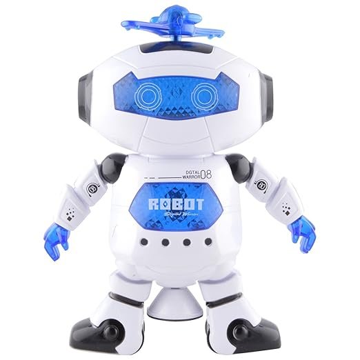 Heer Dancing Robot Toy with 360° Rotation – Interactive Battery Operated Robot with Flashing LED Lights & Dynamic Music | Multicolor Robotic Companion for Toddlers & Kids Ages 3+