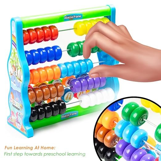Ratna's Abacus Frame Deluxe: Early Math & Counting Learning Kit – Colorful Bead Frame for Toddlers & Preschoolers Ages 2+