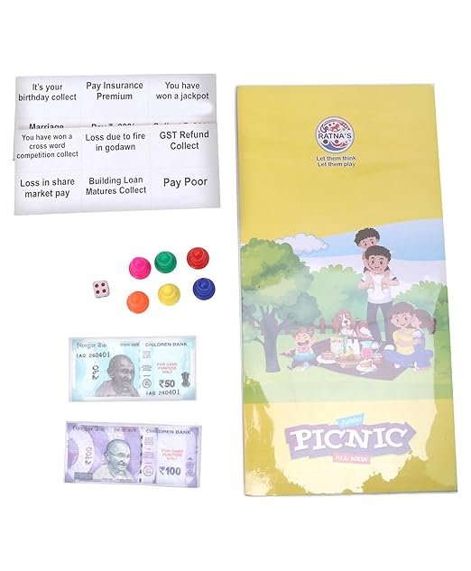 Jumbo Picnic Board Game for Kids – Giant Floor Activity Game with Large Dice & Pawns | Interactive Indoor & Outdoor Play Set for Children | High-Energy Family Fun & Social Play | Multicolor