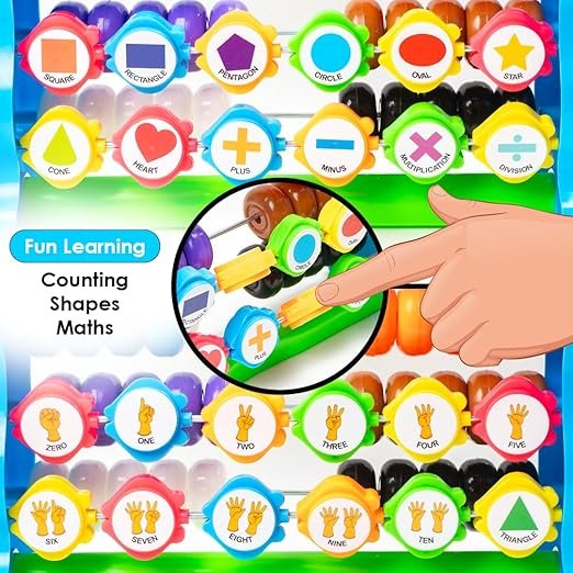 Ratna's Abacus Frame Deluxe: Early Math & Counting Learning Kit – Colorful Bead Frame for Toddlers & Preschoolers Ages 2+