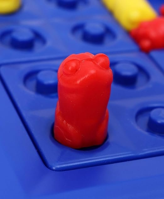 4 Frogs in a Square Board Game – Interactive Hungry Frog Feeding Game | 32 Multi-Color Pieces for Kids & Families