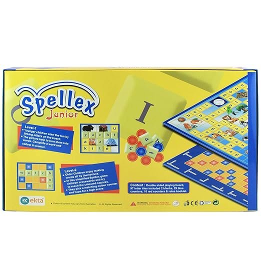 EKTA Spellex Junior – The Classic Crossword & Word Building Board Game for Kids