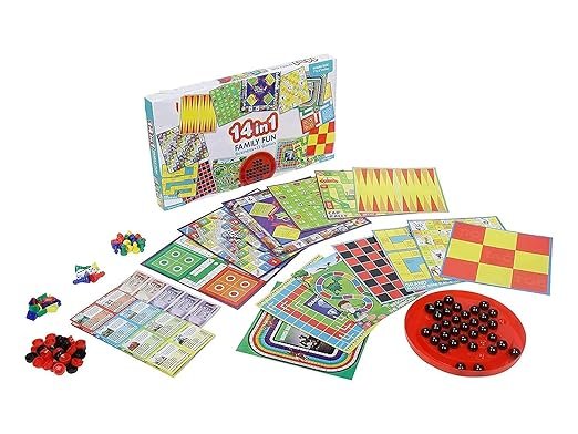 HARRY 14-in-1 Classic Board Game Compendium – Ultimate Family Game Collection for Toddlers & Kids | Multicolor Variety Set with Ludo, Chess, Snakes & Ladders, and More | Educational Strategy Games for All Ages